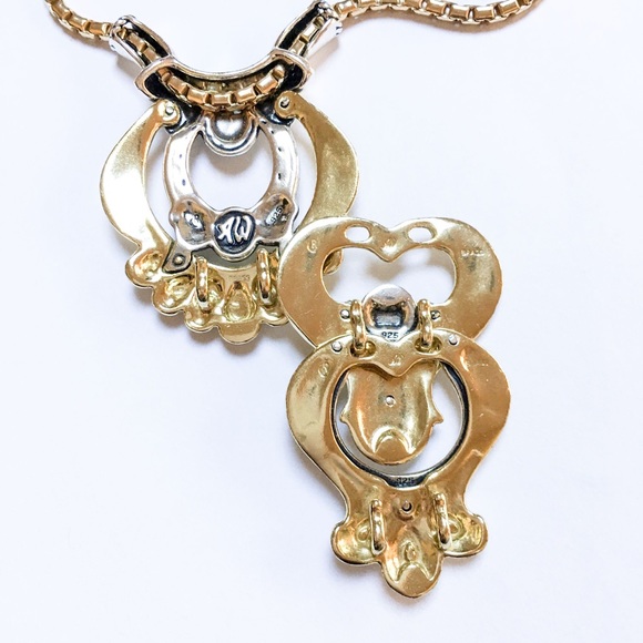 NEW AMERICAN WEST Mother-of-Pearl Necklace Statement Sterling Brass NEW AW BOX - Picture 7 of 12